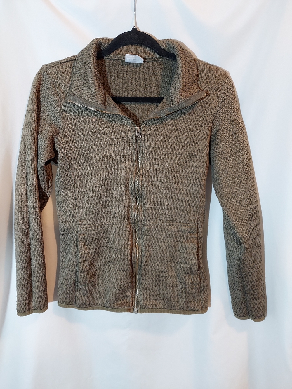 Columbia Women's Textured Waffle Full Zip Sweater Fleece Jacket Green M